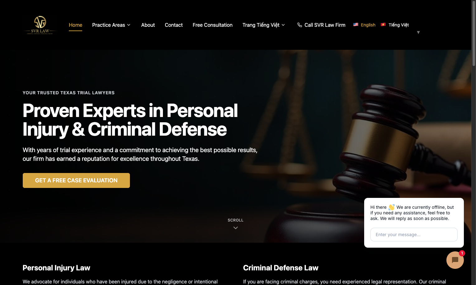 SVR Law Firm website